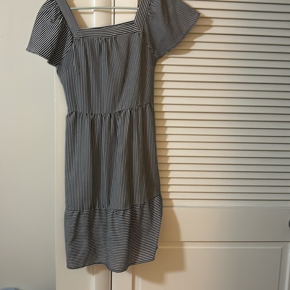 Monteau Navy and White Striped Blouse - Picture 3 of 3